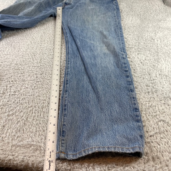 Levi's 501 Original Straight Button Fly Jeans Light Wash Denim Mens Size 40x32 - Picture 6 of 11